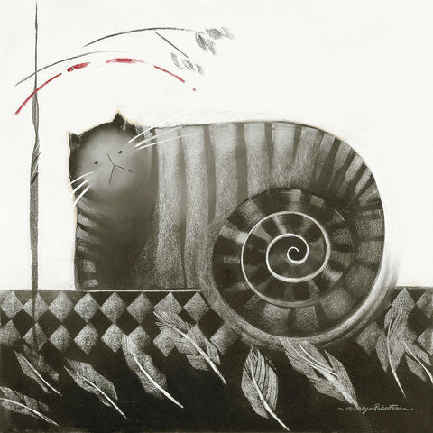 EVERTON Black Modern Wood Framed Art Print with Double Matting by Robertson, Marilyn