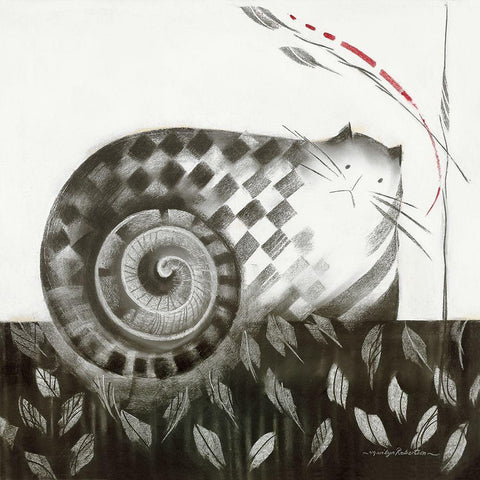 ARCHIE White Modern Wood Framed Art Print with Double Matting by Robertson, Marilyn