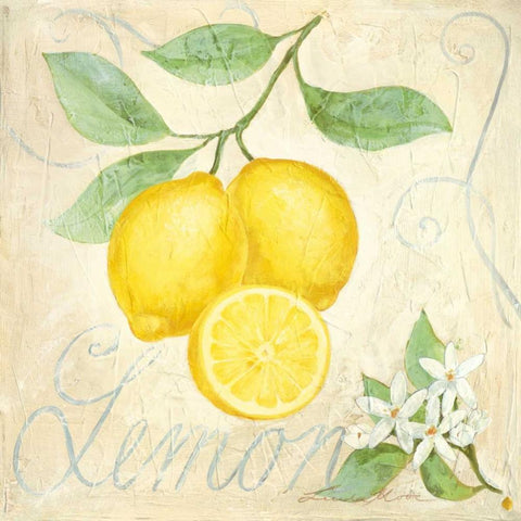Lemon Gold Ornate Wood Framed Art Print with Double Matting by Moore, Linda