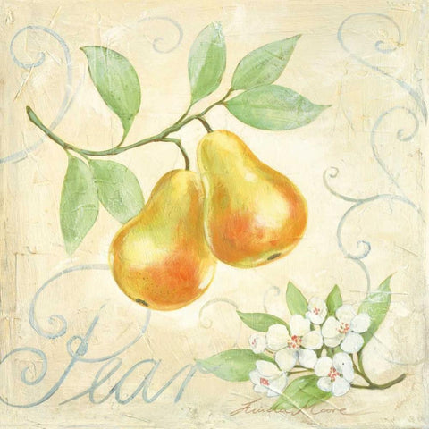 Pear White Modern Wood Framed Art Print with Double Matting by Moore, Linda