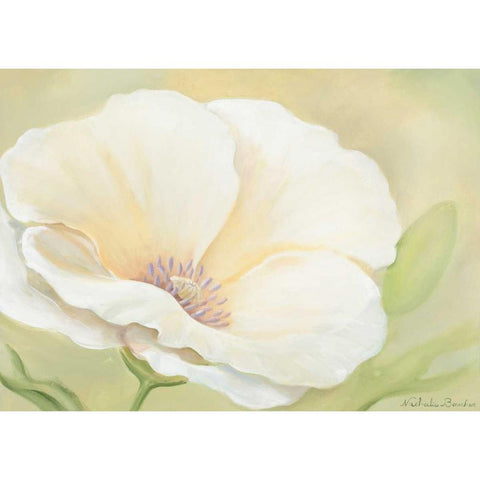 White flower II White Modern Wood Framed Art Print by Boucher, Nathalie