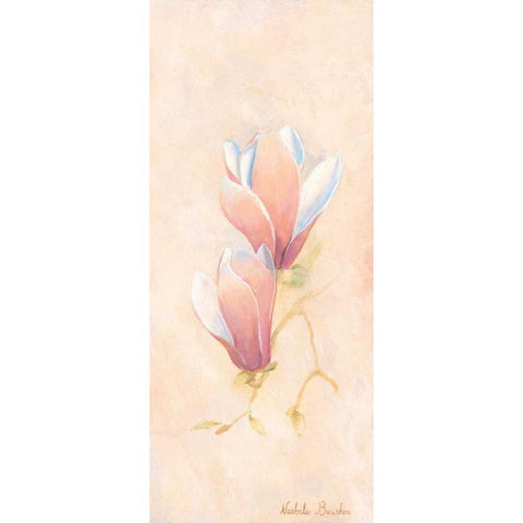 Magnolia 1-3 Black Modern Wood Framed Art Print with Double Matting by Boucher, Nathalie
