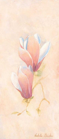 Magnolia 1-3 Black Ornate Wood Framed Art Print with Double Matting by Boucher, Nathalie