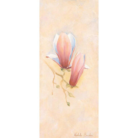 Pink magnolia 1-3 Black Modern Wood Framed Art Print by Boucher, Nathalie
