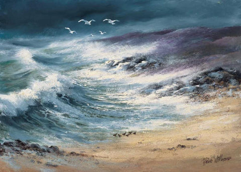 At the sea II White Modern Wood Framed Art Print with Double Matting by Withaar, Reint