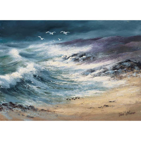 At the sea II White Modern Wood Framed Art Print by Withaar, Reint