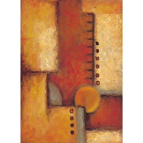 Orange III Black Modern Wood Framed Art Print with Double Matting by Kaufman, Judy