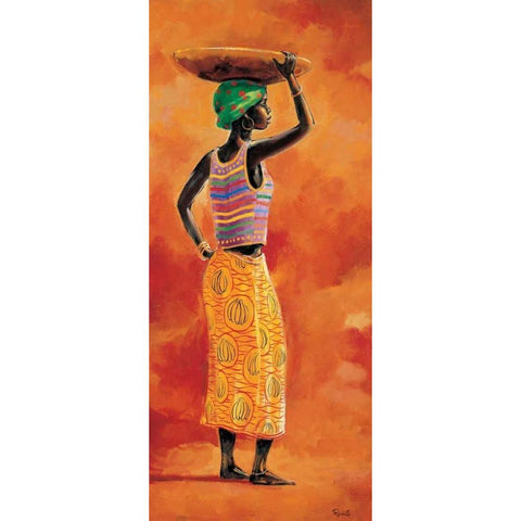 African beauty 1-3 Black Modern Wood Framed Art Print with Double Matting by Renee