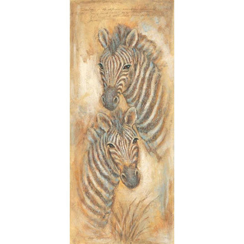 Zebras watch Black Modern Wood Framed Art Print with Double Matting by Kaufman, Judy