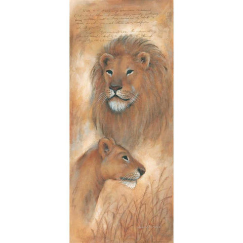 Lions watch  White Modern Wood Framed Art Print by Kaufman, Judy