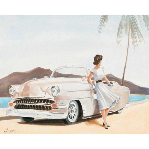 Pastel car II Black Modern Wood Framed Art Print with Double Matting by Jasper