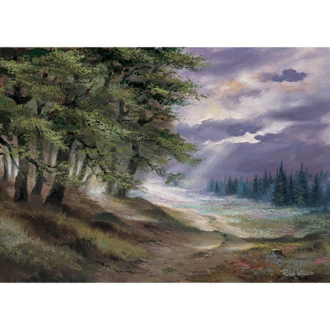 In the woods White Modern Wood Framed Art Print by Withaar, Reint