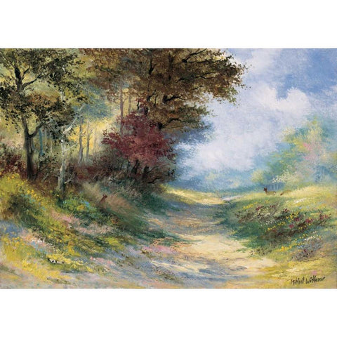 Path to somewhere White Modern Wood Framed Art Print by Withaar, Reint