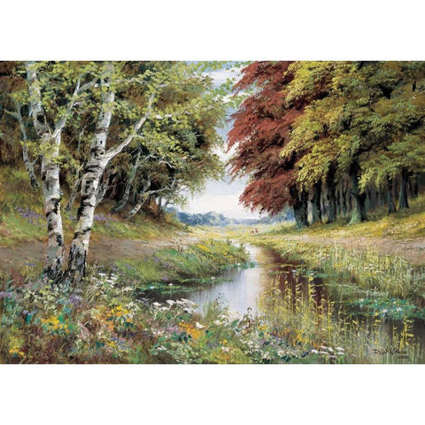Reflection in water White Modern Wood Framed Art Print by Withaar, Reint