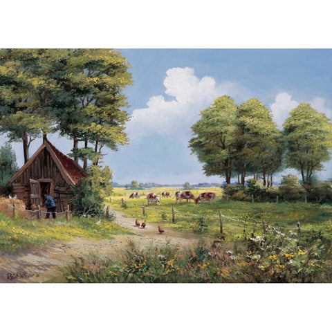 Farmhouse Black Modern Wood Framed Art Print with Double Matting by Withaar, Reint