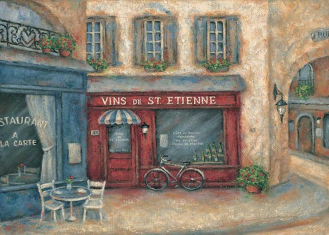 Vins St. Etienne Black Ornate Wood Framed Art Print with Double Matting by Kaufman, Judy
