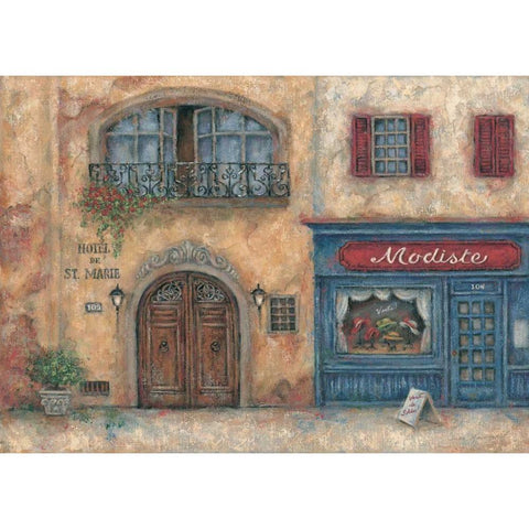 Modiste Black Modern Wood Framed Art Print with Double Matting by Kaufman, Judy