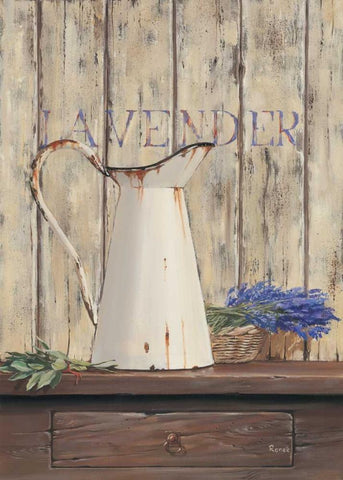 Lavender I Black Ornate Wood Framed Art Print with Double Matting by Renee
