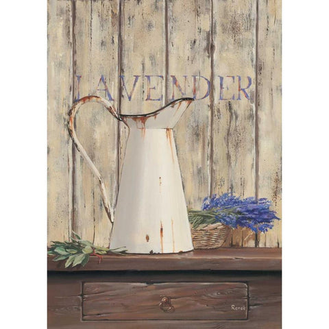 Lavender I Black Modern Wood Framed Art Print with Double Matting by Renee