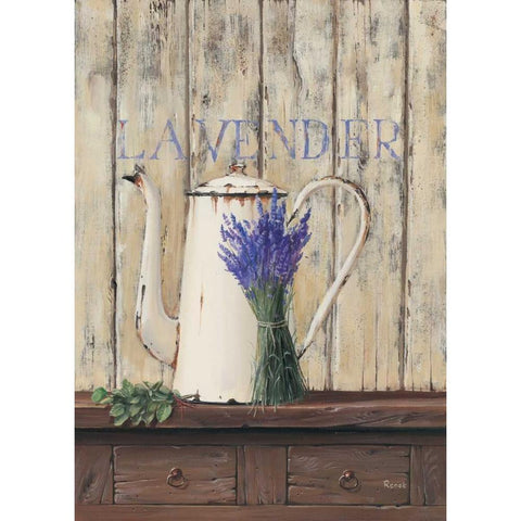 Lavender II Gold Ornate Wood Framed Art Print with Double Matting by Renee