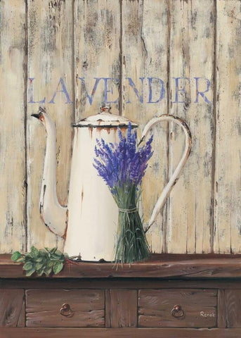 Lavender II White Modern Wood Framed Art Print with Double Matting by Renee