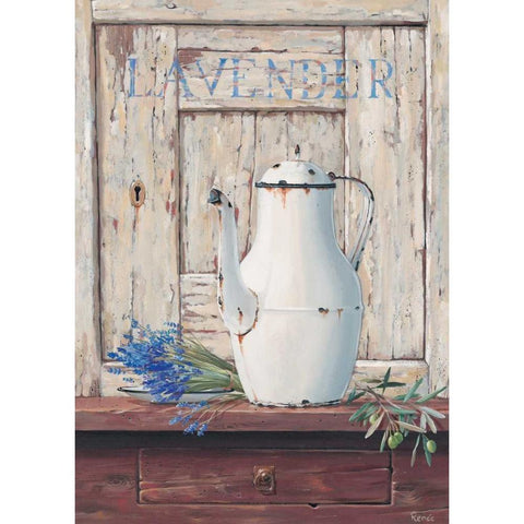 Lavender IV White Modern Wood Framed Art Print by Renee