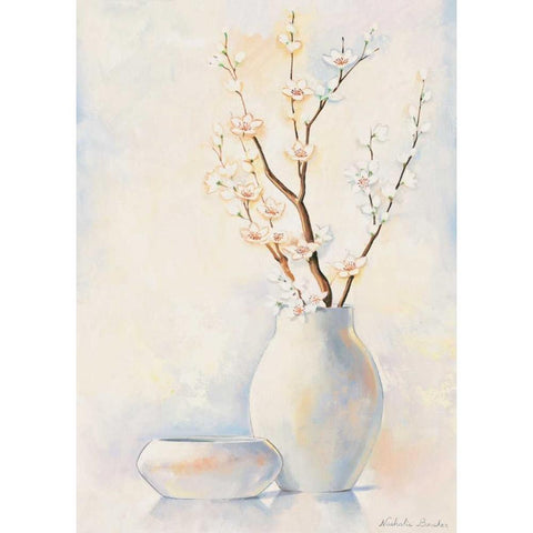 White vase I White Modern Wood Framed Art Print by Boucher, Nathalie