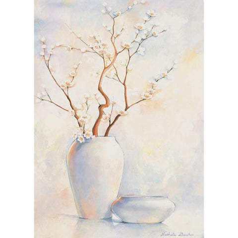 White vase II Black Modern Wood Framed Art Print by Boucher, Nathalie