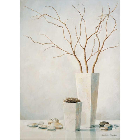Twigs II Black Modern Wood Framed Art Print by Boucher, Nathalie