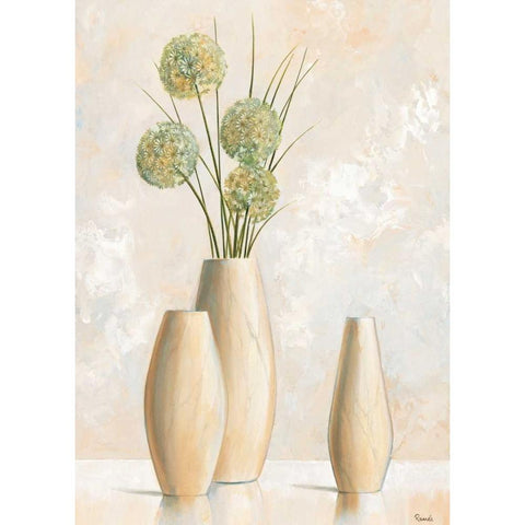 Vases with pastel I Black Modern Wood Framed Art Print with Double Matting by Renee