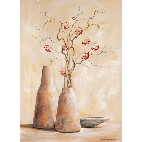 Red berries III Black Modern Wood Framed Art Print by Lien, Christopher
