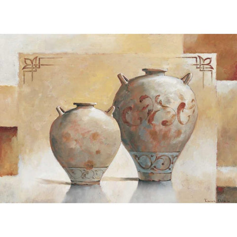 Vases I White Modern Wood Framed Art Print by Alberto, Tanya