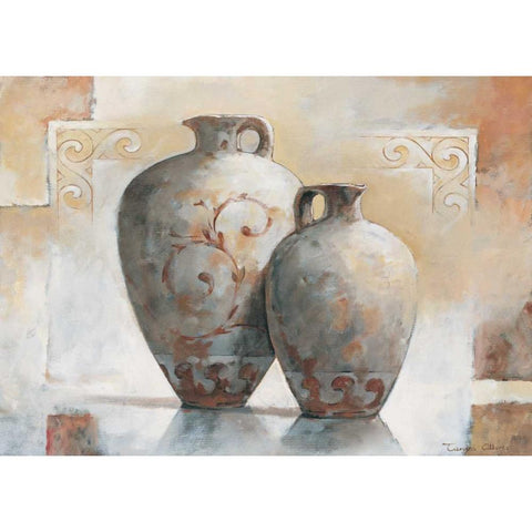 Vases II Gold Ornate Wood Framed Art Print with Double Matting by Alberto, Tanya