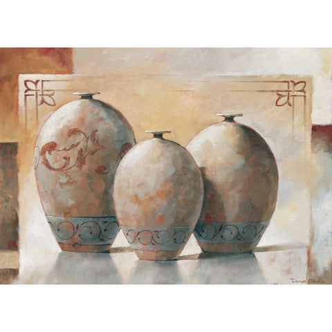 Vases III Black Modern Wood Framed Art Print by Alberto, Tanya