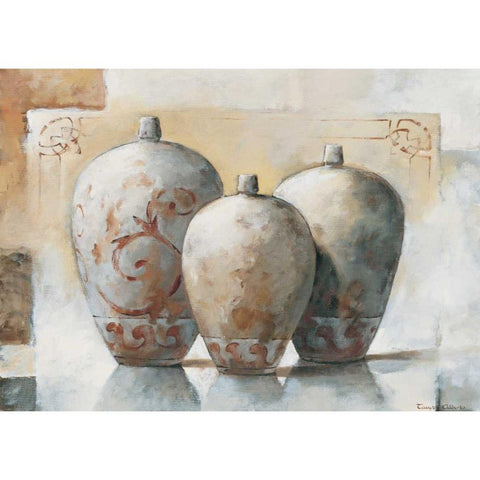 Vases IV Black Modern Wood Framed Art Print by Alberto, Tanya