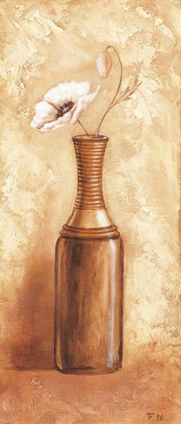 Daisy in vase I Black Ornate Wood Framed Art Print with Double Matting by Nauts, Frans