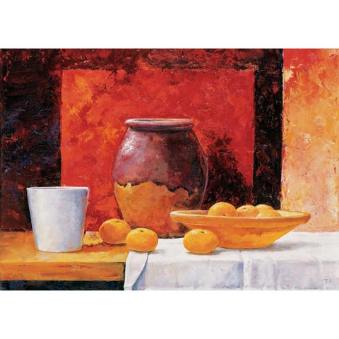 Stillife in red I Black Modern Wood Framed Art Print by Nauts, Frans