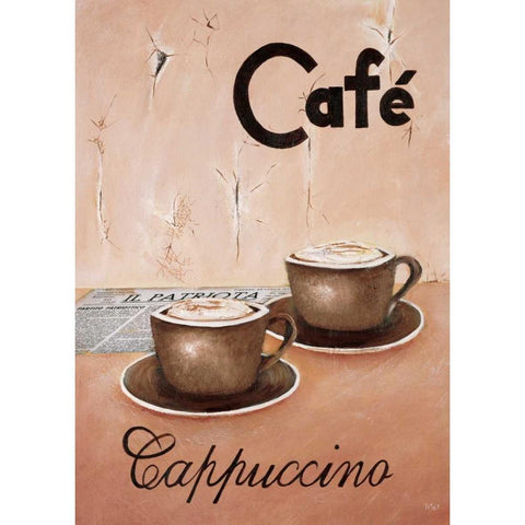 Cappuccino grande Gold Ornate Wood Framed Art Print with Double Matting by Hedy