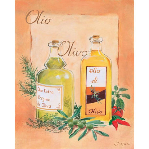 Olio Olivo White Modern Wood Framed Art Print by Jasper