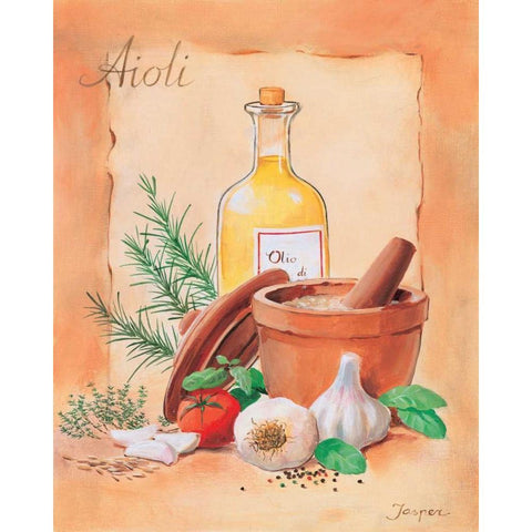 Aioli Black Modern Wood Framed Art Print by Jasper