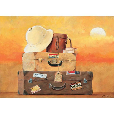 Travel II White Modern Wood Framed Art Print by Jasper