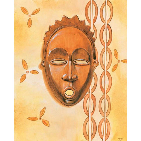 Mask II White Modern Wood Framed Art Print by Nauts, Frans