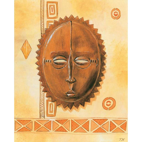 Mask IV Gold Ornate Wood Framed Art Print with Double Matting by Nauts, Frans