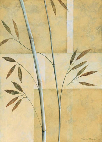 Bamboo II White Modern Wood Framed Art Print with Double Matting by Prosnov, Valerie
