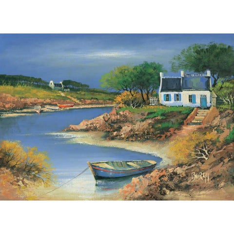 Bretagne I White Modern Wood Framed Art Print by Burgy