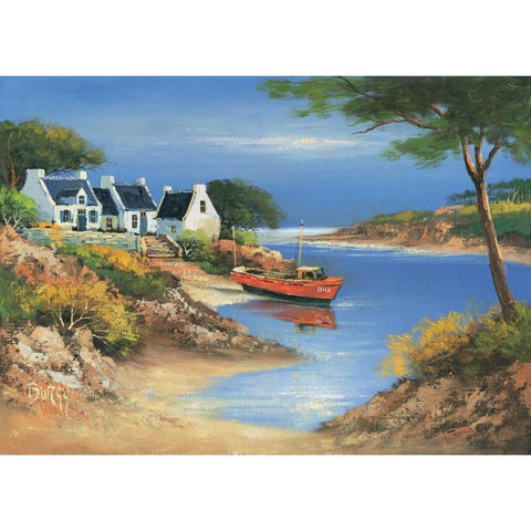 Bretagne II Black Modern Wood Framed Art Print by Burgy
