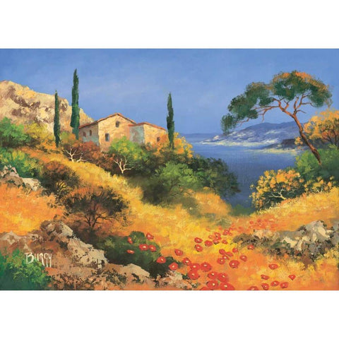 View on ocean I Black Modern Wood Framed Art Print by Burgy