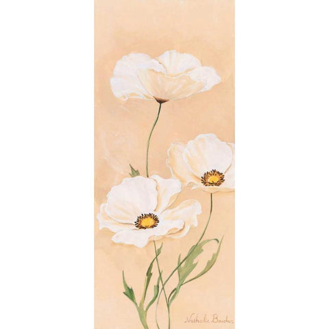 White poppy I Gold Ornate Wood Framed Art Print with Double Matting by Boucher, Nathalie