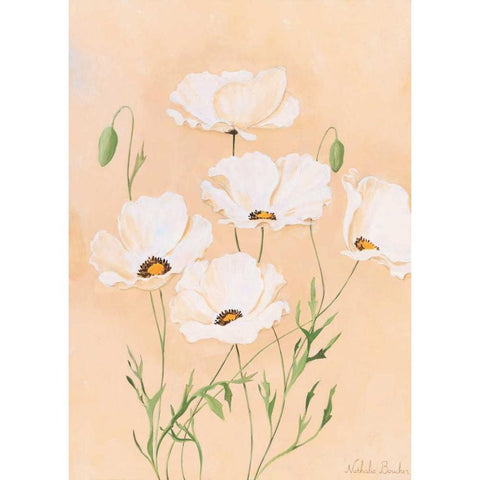 White poppy II Black Modern Wood Framed Art Print by Boucher, Nathalie