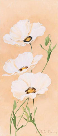 White poppy III Black Ornate Wood Framed Art Print with Double Matting by Boucher, Nathalie